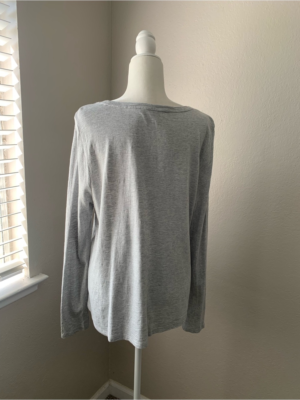 Talbots Silver Gray Sequin Star Long-Sleeve Tee - Picture 4 of 5